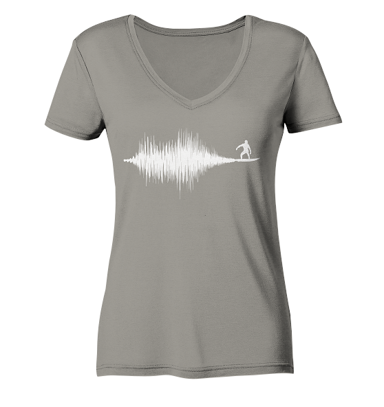 Soundwave Schallewelle Surfer Equilizer - Damen Bio V-Neck Shirt - Kiebitzdelle
