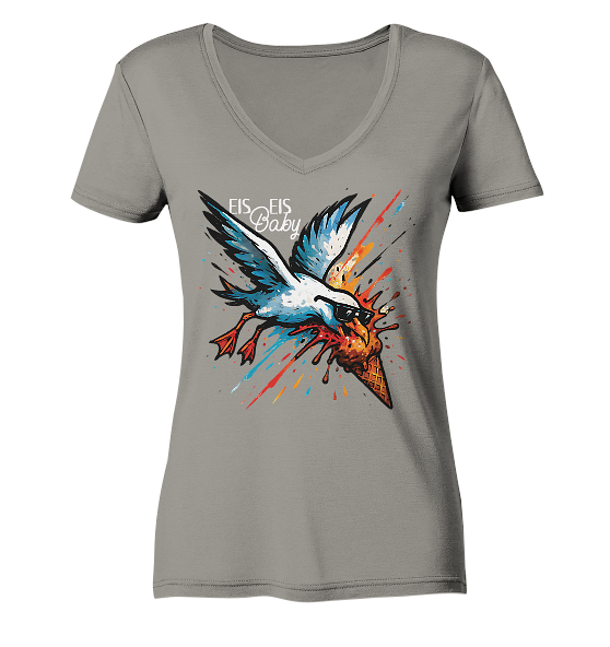 Eis Eis Baby Eisdieb Möwe - Damen Bio V-Neck Shirt - Kiebitzdelle