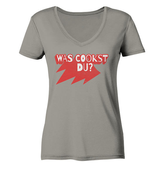 Was cookst du Lustig Kochen - Damen Bio V-Neck Shirt - Kiebitzdelle