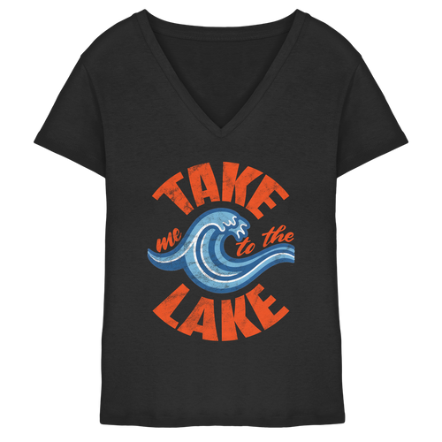 Take me to the Lake - Damen Bio V-Neck Shirt - Kiebitzdelle