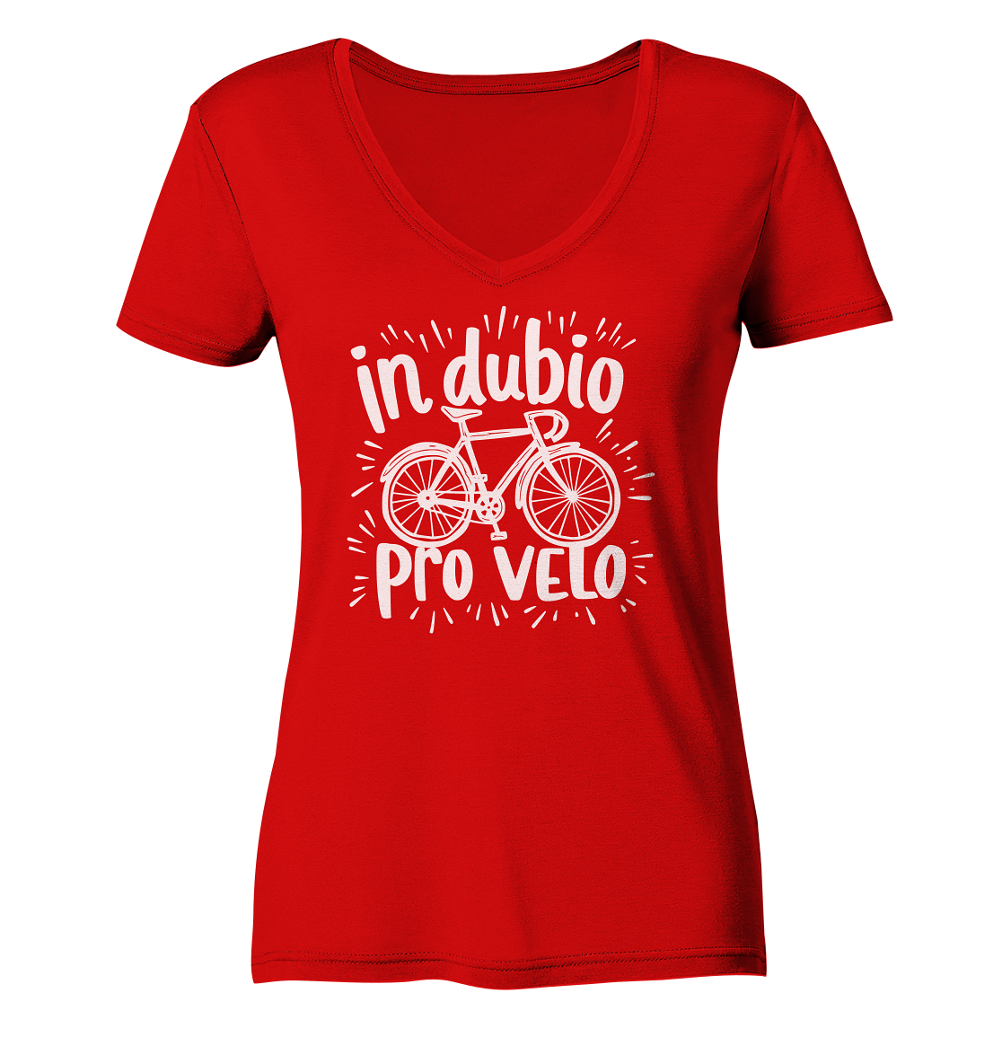 In dubio pro velo Fahrrad Spruch - Damen Bio V-Neck Shirt - Kiebitzdelle