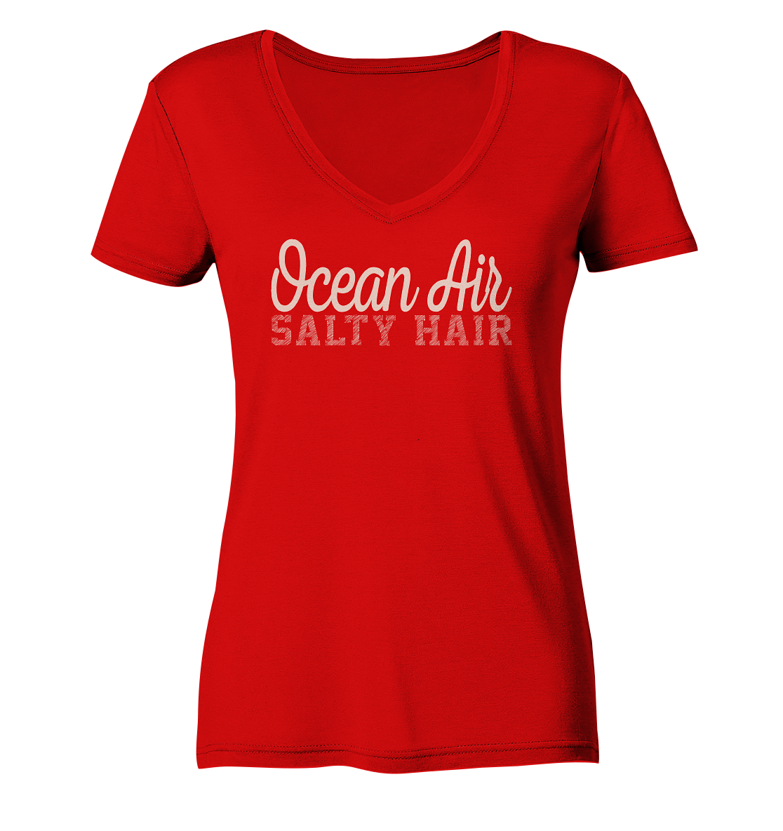 Ocean Air Salty Hair - Damen Bio V-Neck Shirt - Kiebitzdelle
