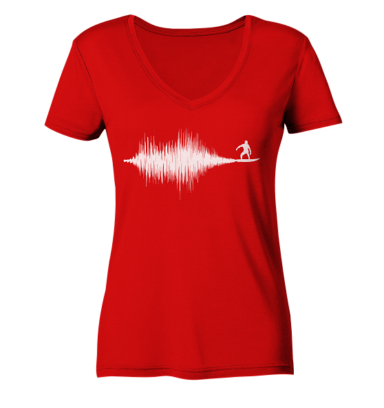 Soundwave Schallewelle Surfer Equilizer - Damen Bio V-Neck Shirt - Kiebitzdelle