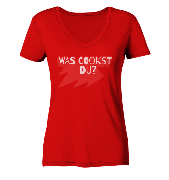 Was cookst du Lustig Kochen - Damen Bio V-Neck Shirt - Kiebitzdelle