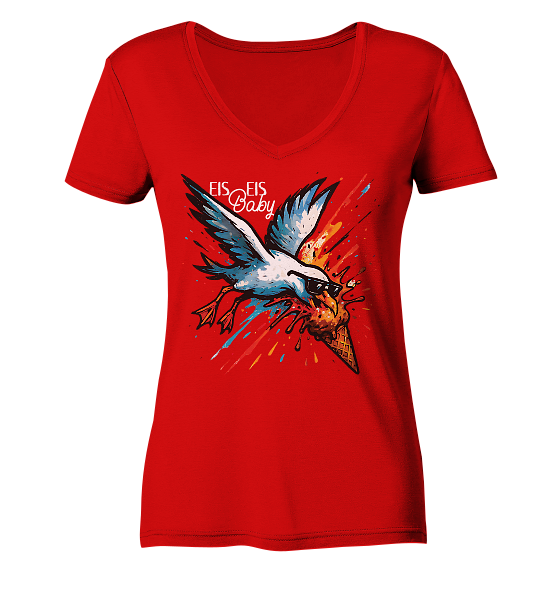 Eis Eis Baby Eisdieb Möwe - Damen Bio V-Neck Shirt - Kiebitzdelle