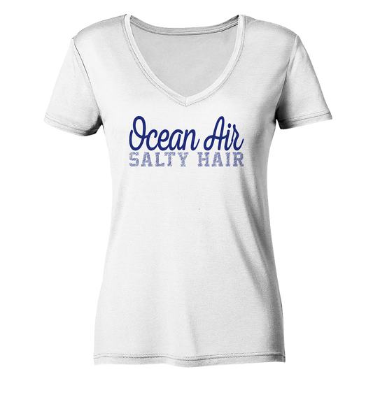 Ocean Air Salty Hair - Damen Bio V-Neck Shirt