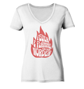 Feuer und Flamme für den Norden - Damen Bio V-Neck Shirt - Kiebitzdelle