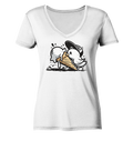Möwe Küken mit Eis Street Art - Damen Bio V-Neck Shirt - Kiebitzdelle