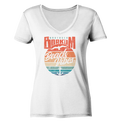 Borkum Beach Vibes - Damen Bio V-Neck Shirt - Kiebitzdelle