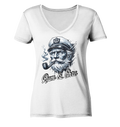 Rum und Ehre Kapitän - Damen Bio V-Neck Shirt - Kiebitzdelle