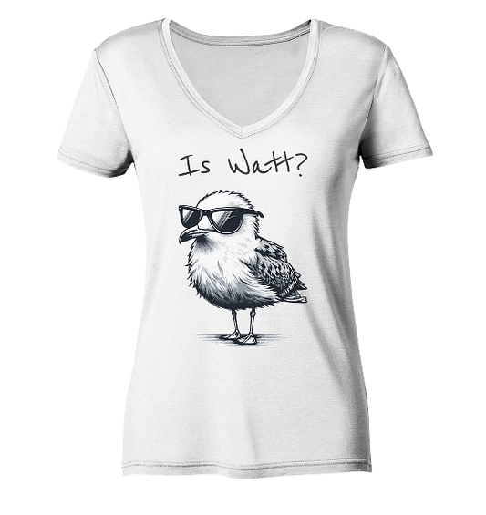 Is Watt Coole Möwe - Damen Bio V-Neck Shirt
