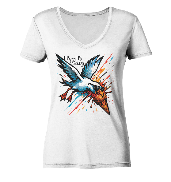 Eis Eis Baby Eisdieb Möwe - Damen Bio V-Neck Shirt - Kiebitzdelle