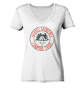 Letztes sauberes Camping Shirt - Damen Bio V-Neck Shirt - Kiebitzdelle