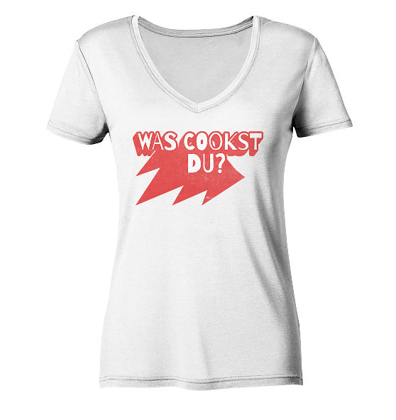 Was cookst du Lustig Kochen - Damen Bio V-Neck Shirt - Kiebitzdelle