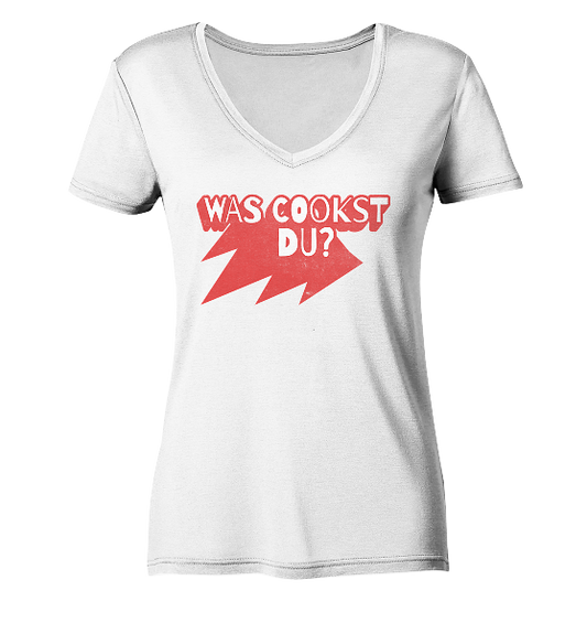 Was cookst du Lustig Kochen - Damen Bio V-Neck Shirt