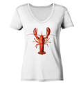 Roter Hummer - Damen Bio V-Neck Shirt - Kiebitzdelle