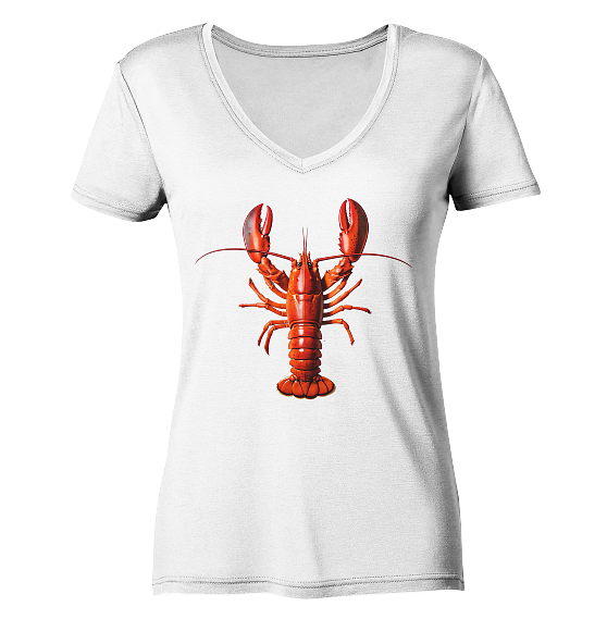 Roter Hummer - Damen Bio V-Neck Shirt - Kiebitzdelle