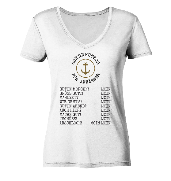 Norddeutsch für Anfänger - Damen Bio V-Neck Shirt - Kiebitzdelle