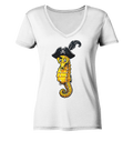 Seepferdchen Seeräuber Pirat - Damen Bio V-Neck Shirt - Kiebitzdelle