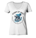 Sturm ist erst wenn die Robbe die Mütze verliert - Damen Bio V-Neck Shirt - Kiebitzdelle