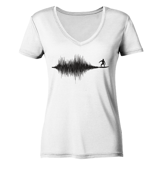 Soundwave Schallewelle Surfer Equilizer - Damen Bio V-Neck Shirt