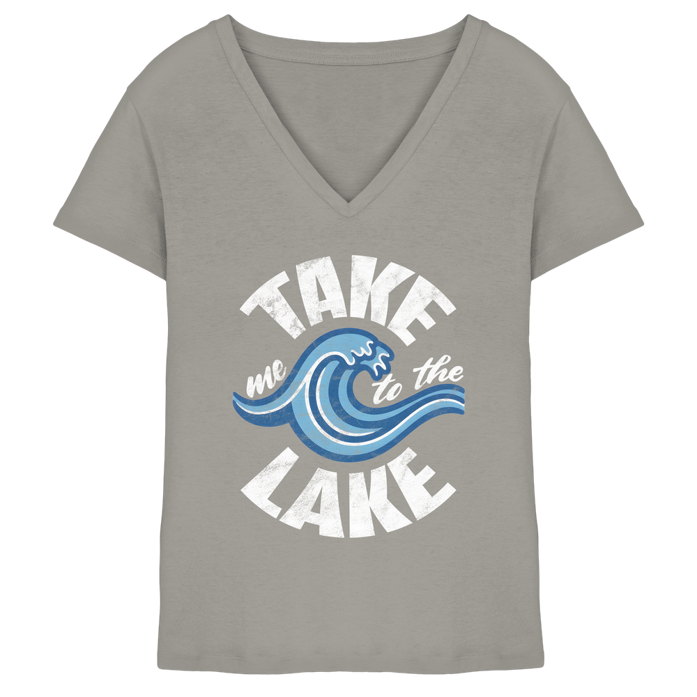 Take me to the Lake - Damen Bio V-Neck Shirt - Kiebitzdelle
