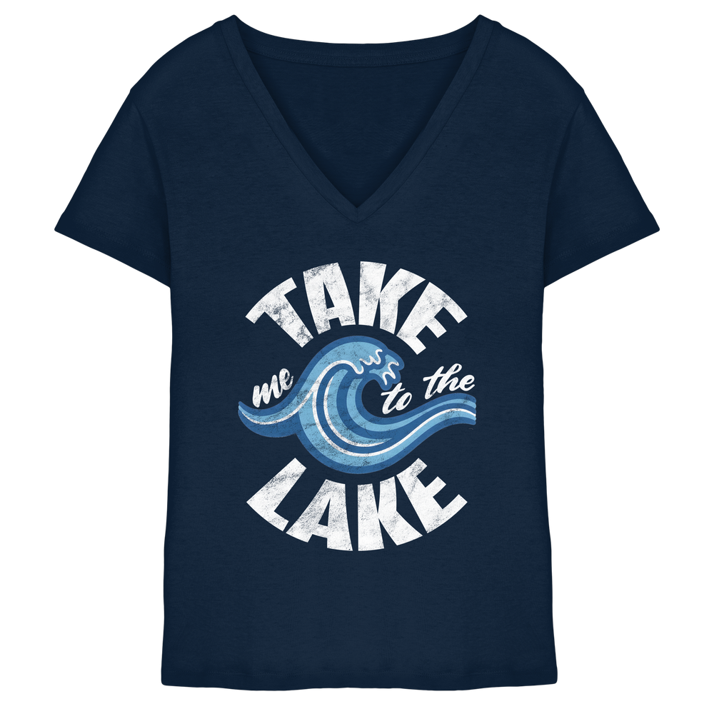 Take me to the Lake - Damen Bio V-Neck Shirt - Kiebitzdelle