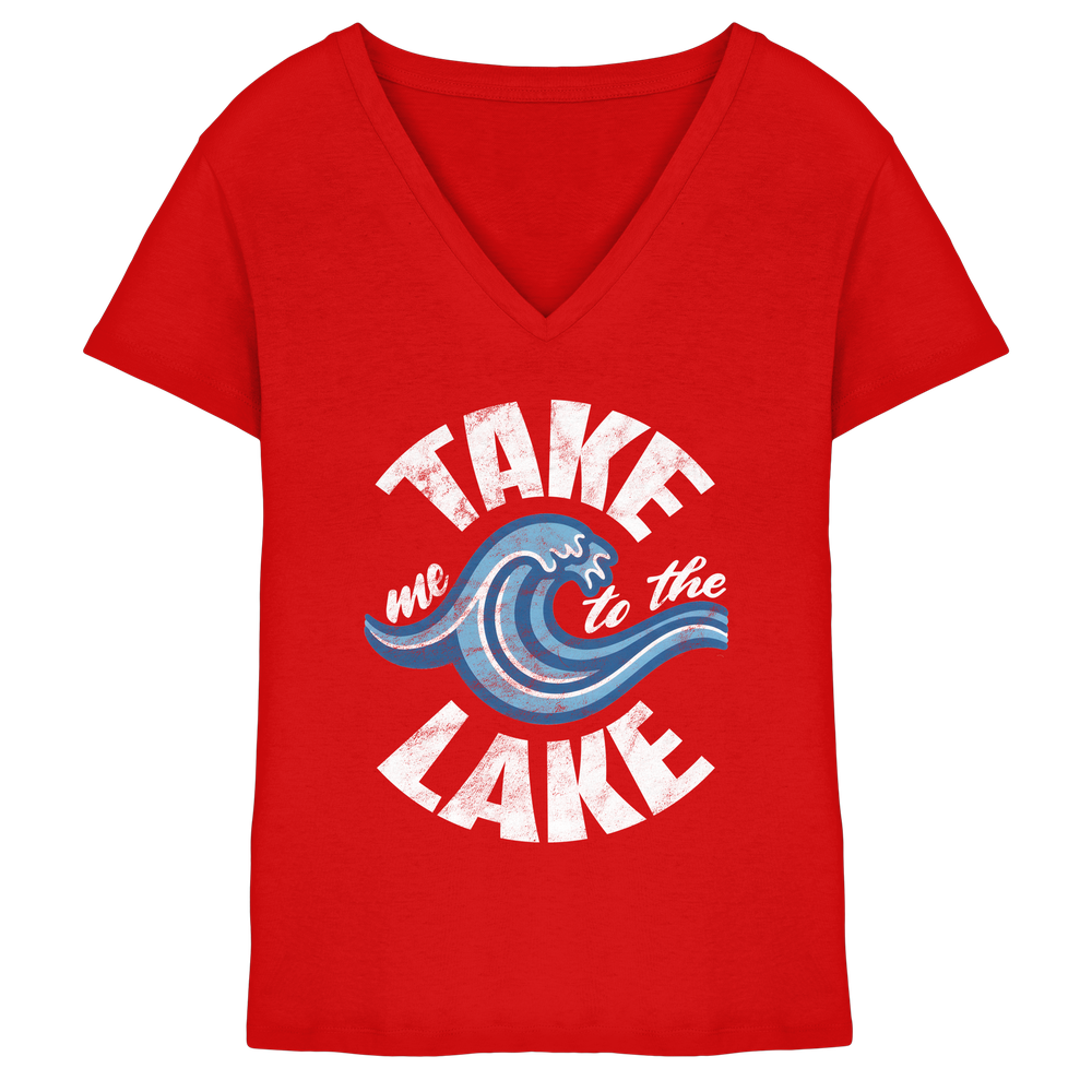 Take me to the Lake - Damen Bio V-Neck Shirt - Kiebitzdelle