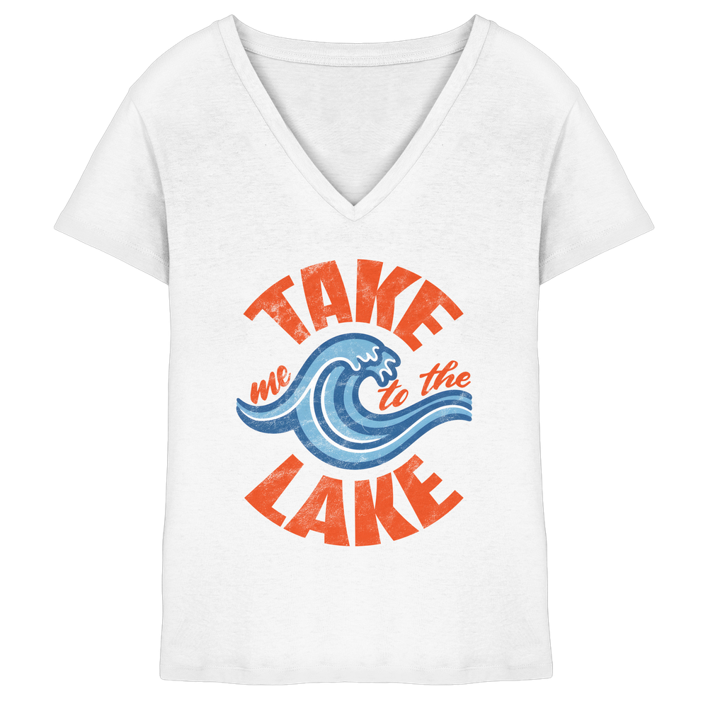 Take me to the Lake - Damen Bio V-Neck Shirt - Kiebitzdelle