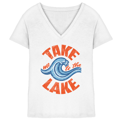 Take me to the Lake - Damen Bio V-Neck Shirt - Kiebitzdelle