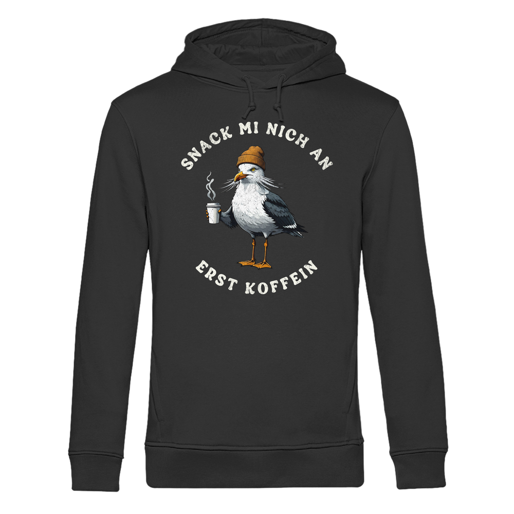 Snack mi nich an erst Koffein Möwe Spruch - Herren Bio Hoodie - Kiebitzdelle