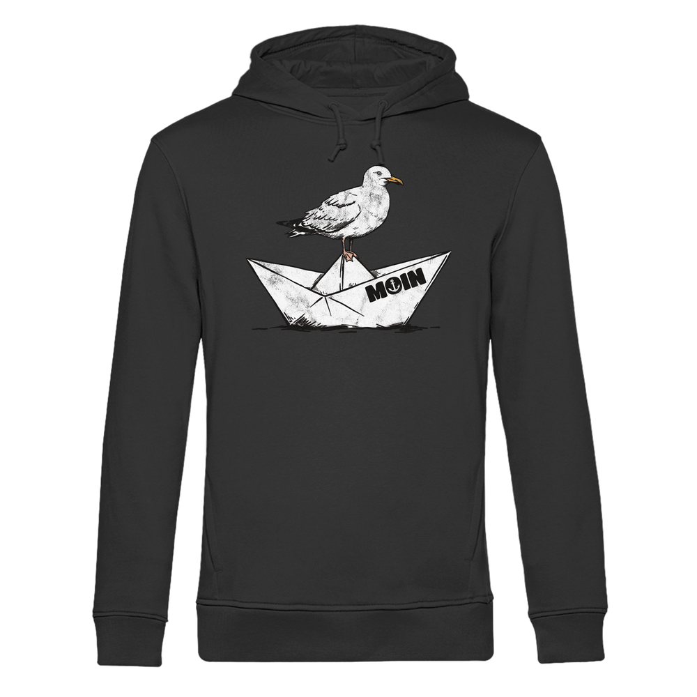 Papierschiff Möwe Moin - Herren Bio Hoodie