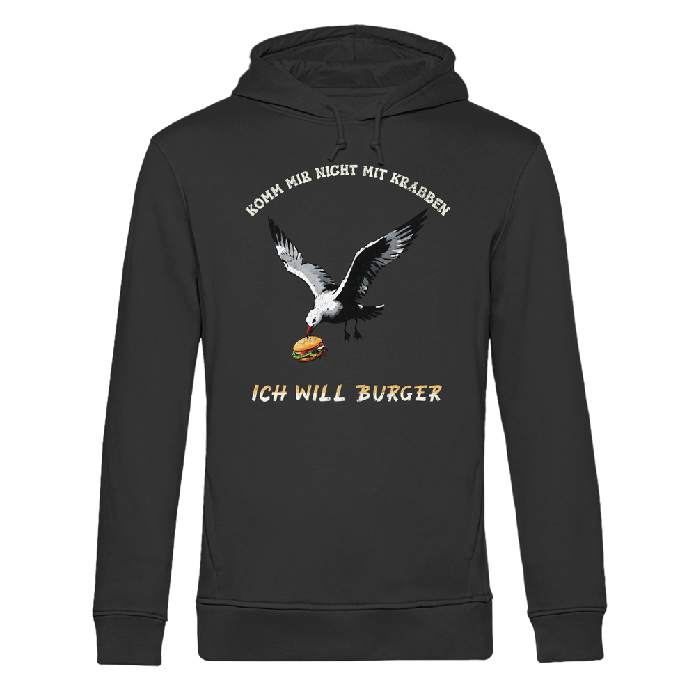 Freche Möwe will Burger statt Krabben - Herren Bio Hoodie - Kiebitzdelle