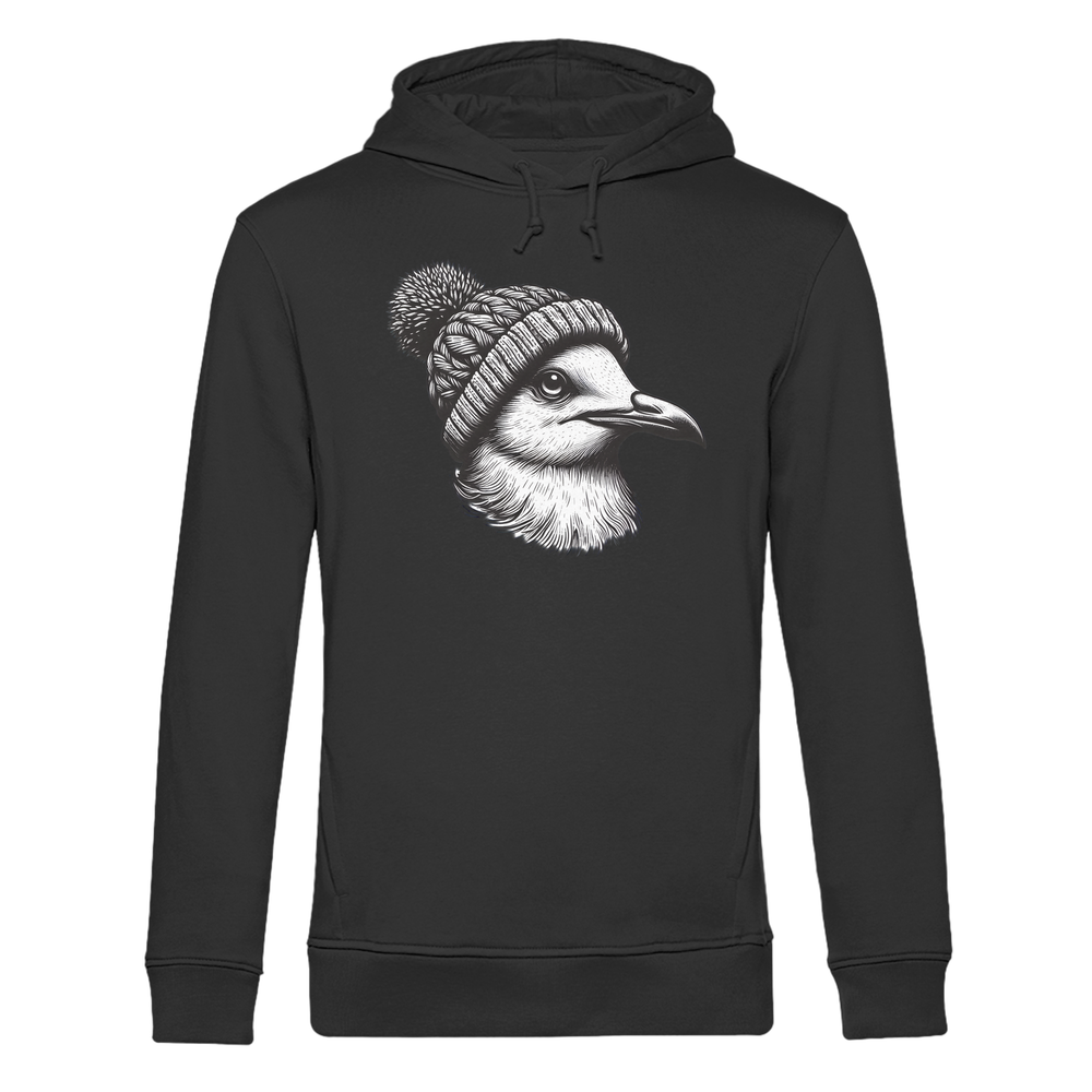 Coole Möwe mit Pudelmütze - Herren Bio Hoodie