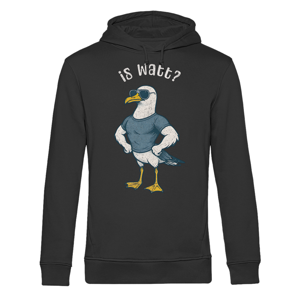 Is Watt Starke Möwe mit lustigem Spruch - Herren Bio Hoodie - Kiebitzdelle