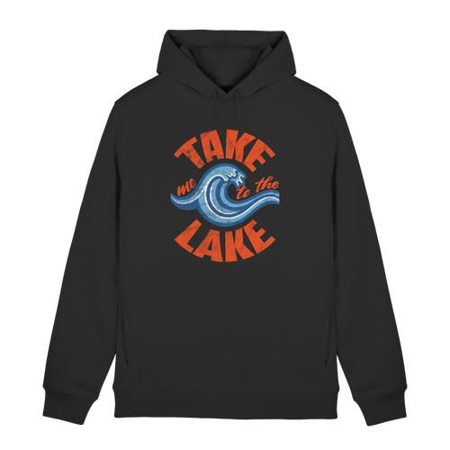 Take me to the Lake - Herren Bio Hoodie in Black Pure - Studio Ansicht - Kiebitzdelle