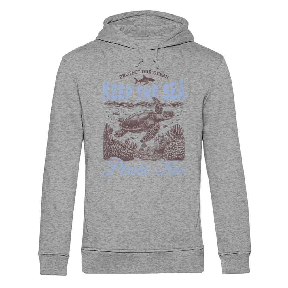 Keep the Sea Plastic Free Umweltschutz Spruch - Herren Bio Hoodie