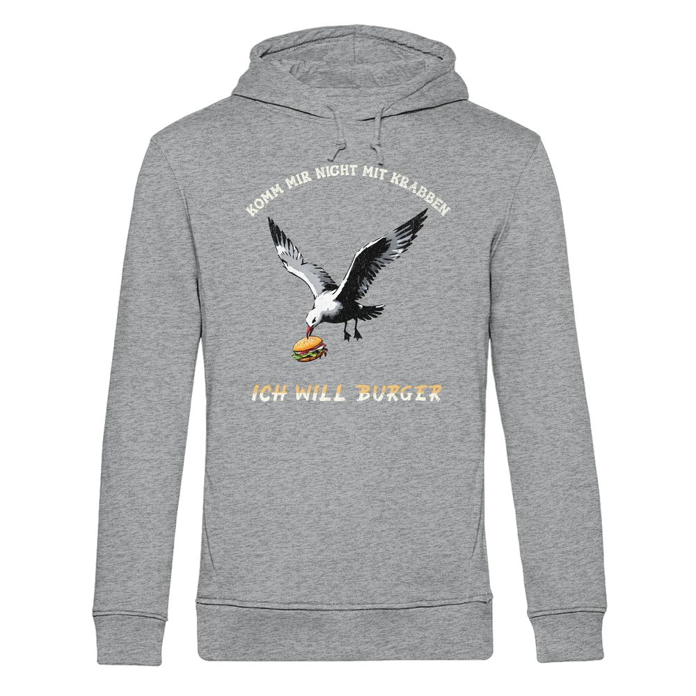 Freche Möwe will Burger statt Krabben - Herren Bio Hoodie - Kiebitzdelle
