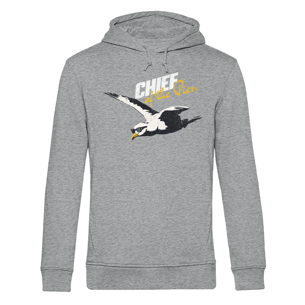 Chief of the Pier Chef Möwe mit Sonnenbrille - Herren Bio Hoodie - Kiebitzdelle