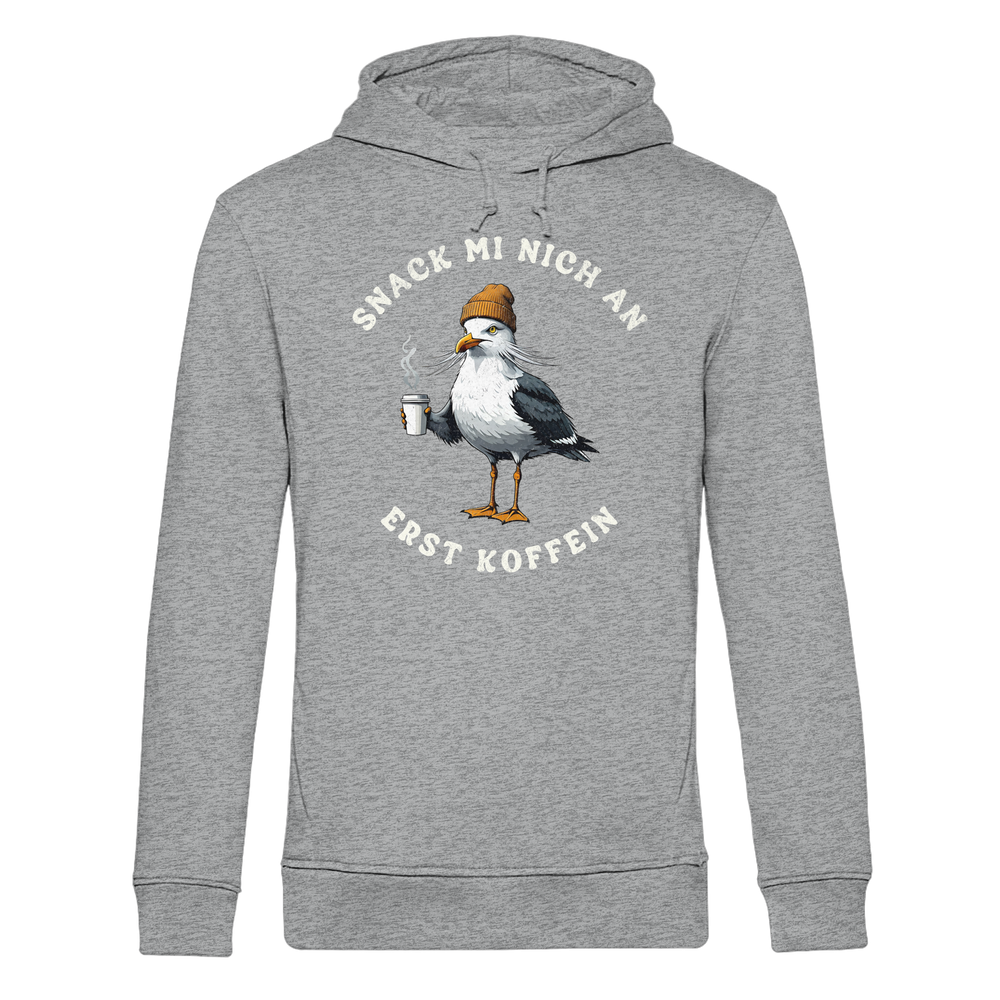 Snack mi nich an erst Koffein Möwe Spruch - Herren Bio Hoodie - Kiebitzdelle
