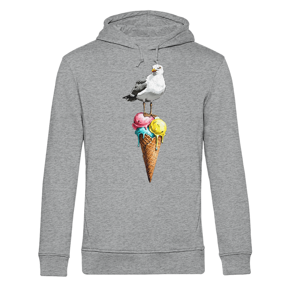 Eisdieb Freche Möwe mit Eiscreme - Herren Bio Hoodie - Kiebitzdelle