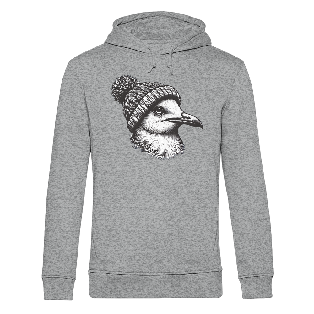Coole Möwe mit Pudelmütze - Herren Bio Hoodie