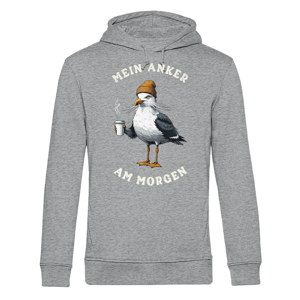 Mein Anker am Morgen Kaffee Möwe - Herren Bio Hoodie