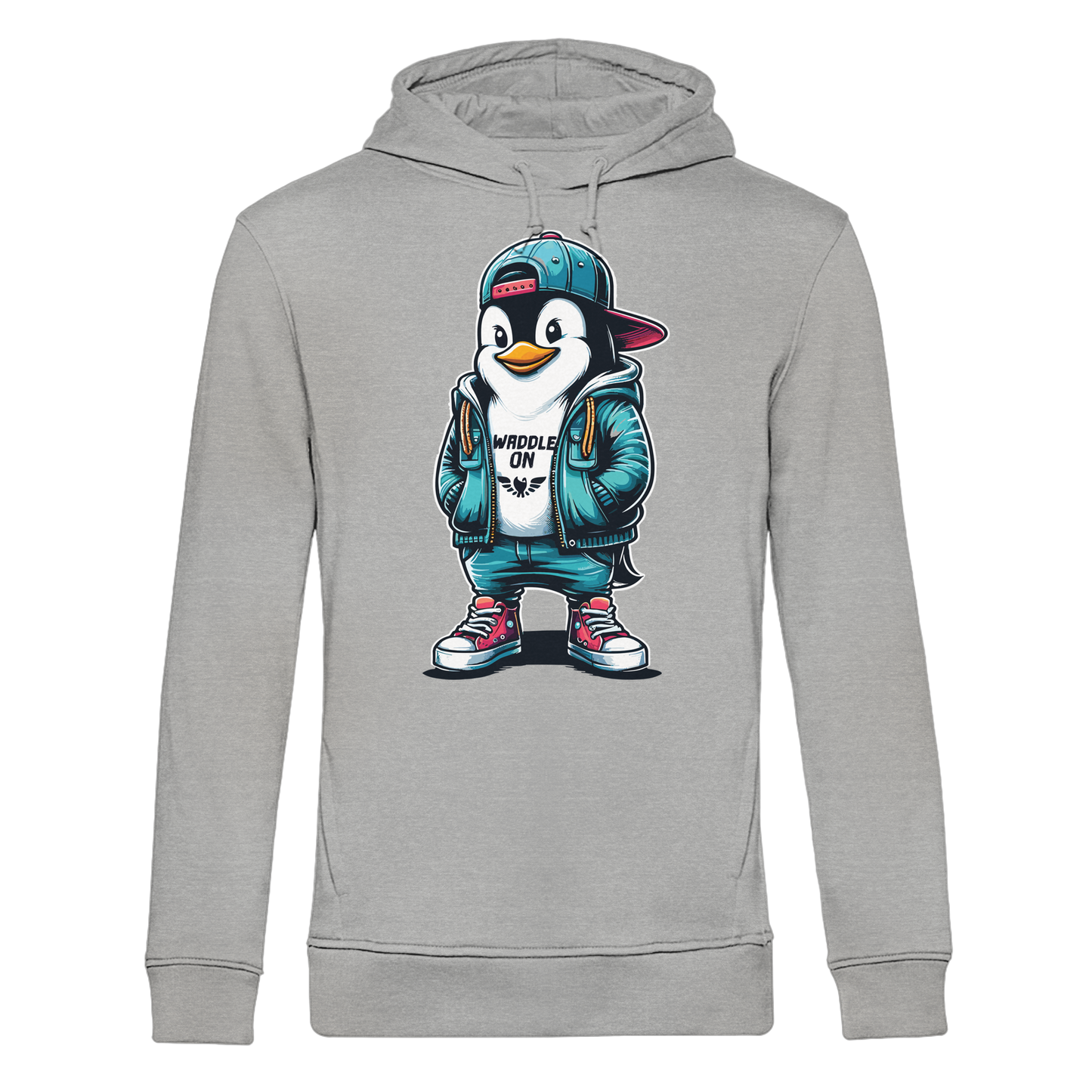 Hipster Pinguin Waddle On - Herren Bio Hoodie