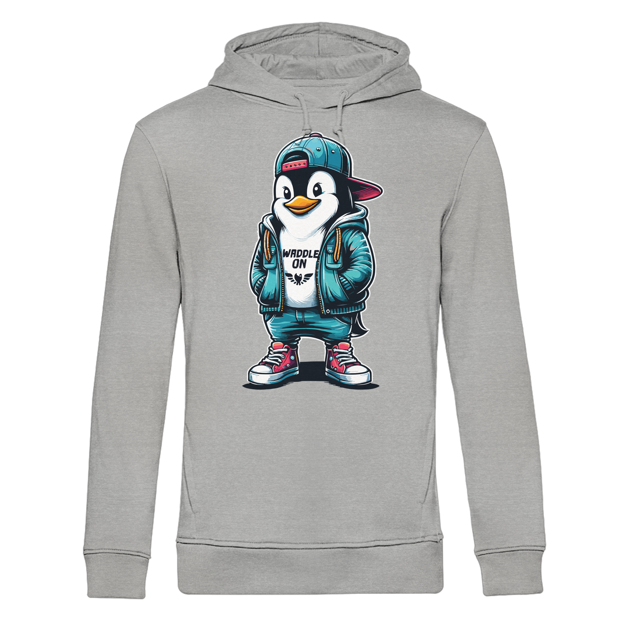Hipster Pinguin Waddle On - Herren Bio Hoodie - Kiebitzdelle