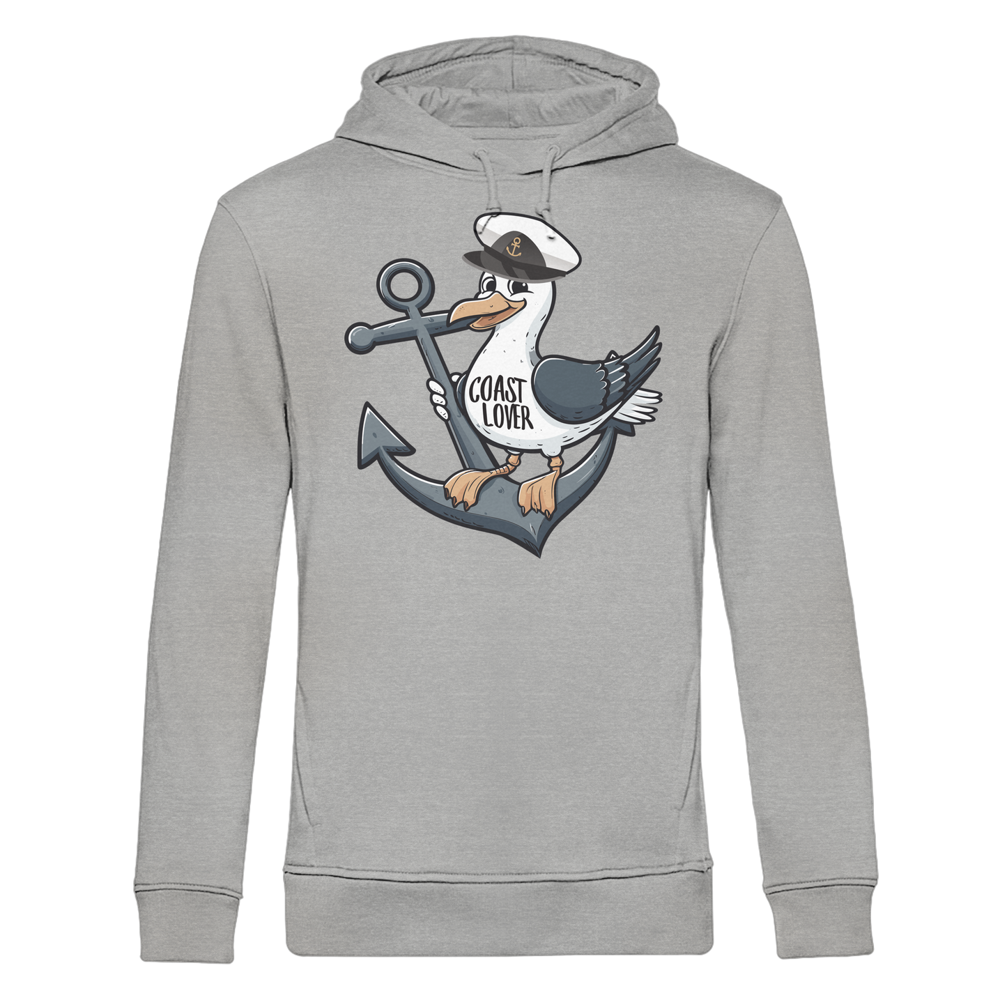 Coast Lover Möwe Kapitän - Herren Bio Hoodie