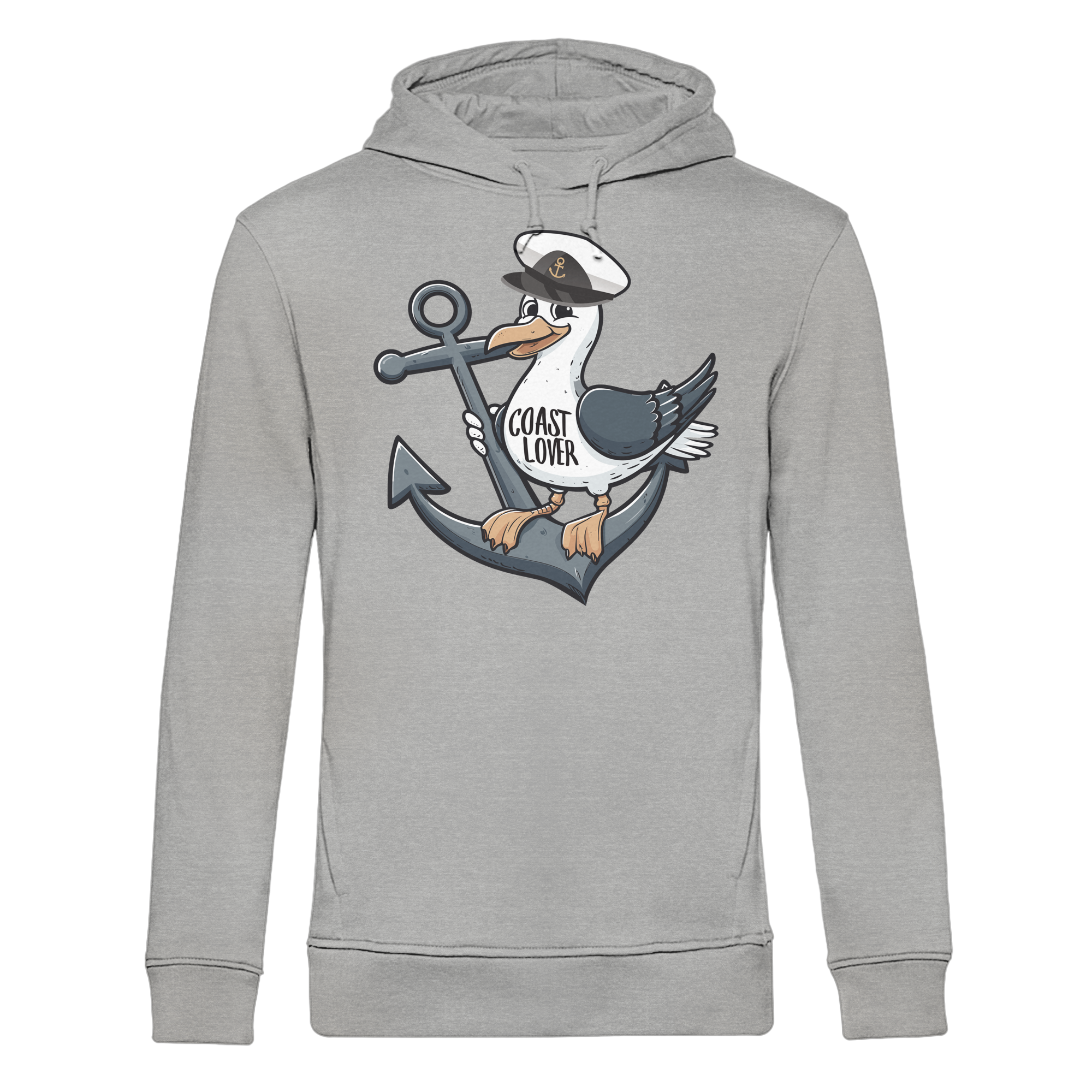 Coast Lover Möwe Kapitän - Herren Bio Hoodie - Kiebitzdelle
