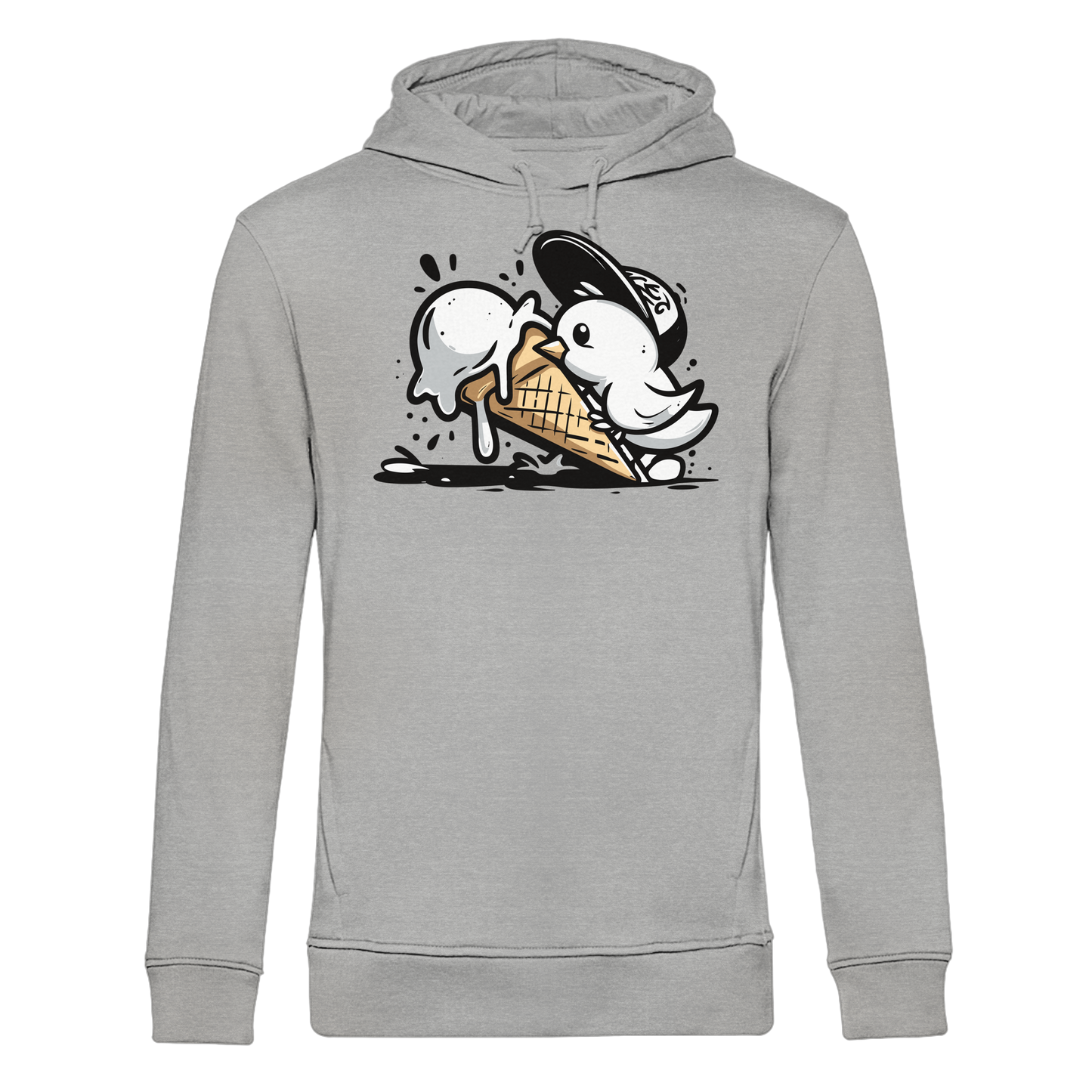 Möwe Küken mit Eis Street Art - Herren Bio Hoodie