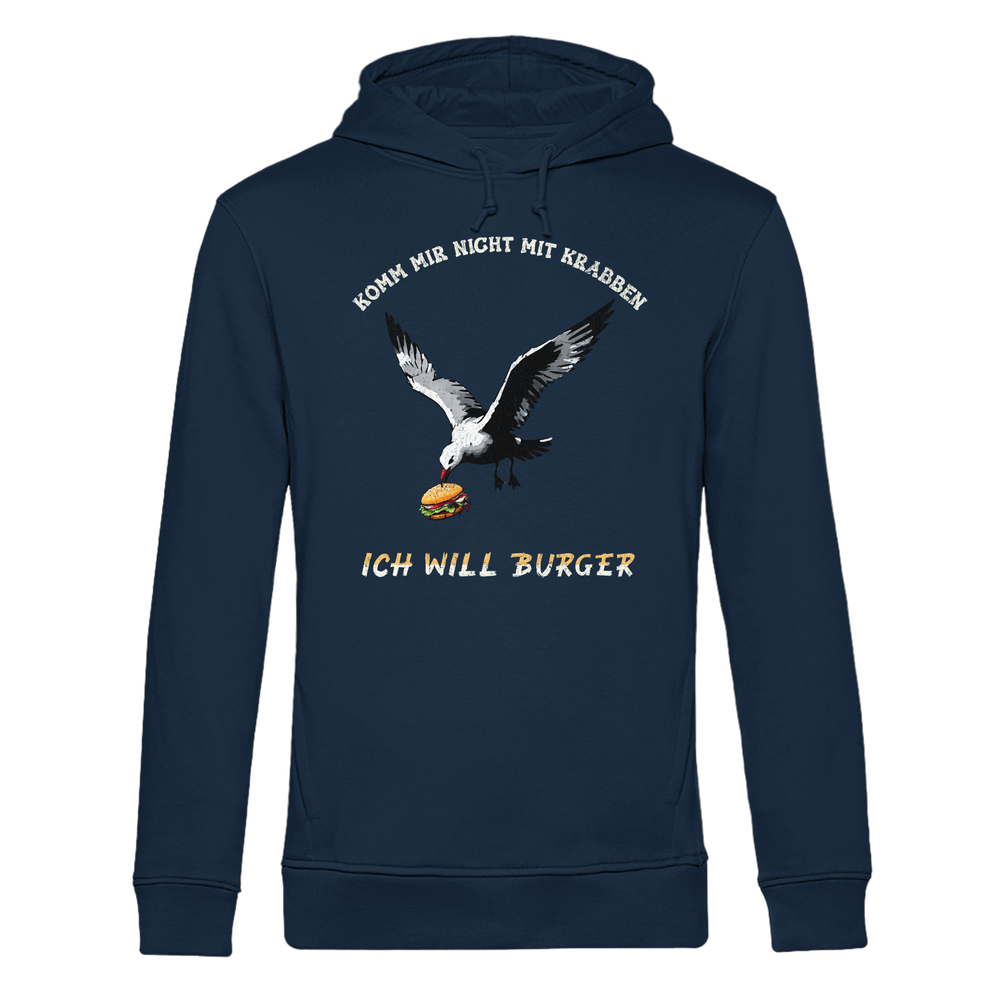 Freche Möwe will Burger statt Krabben - Herren Bio Hoodie - Kiebitzdelle