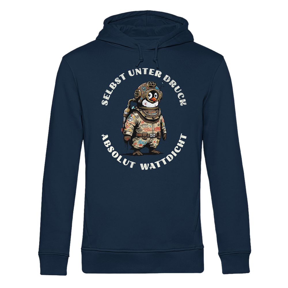 Wattdicht Pinguin Taucher mit lustigem Spruch - Herren Bio Hoodie - Kiebitzdelle